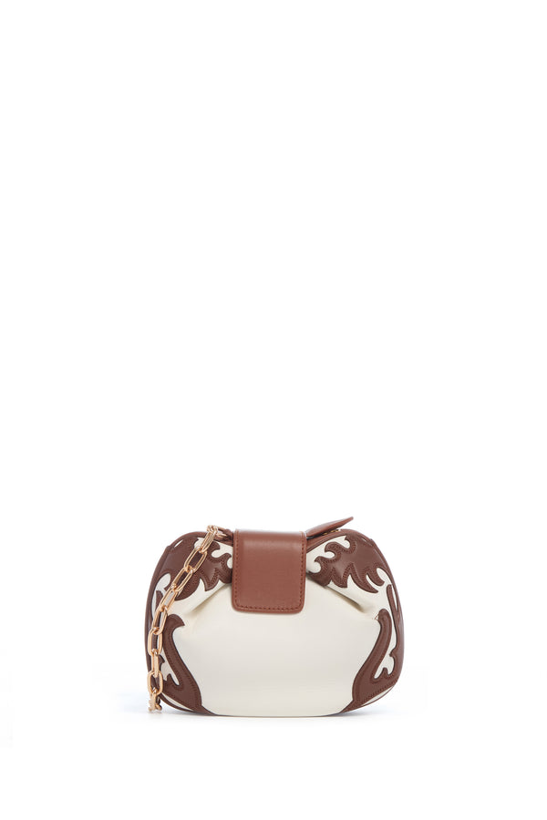 Gabriela Hearst Soft Demi Western Clutch With Chain In Ivory Multi Nappa Leather