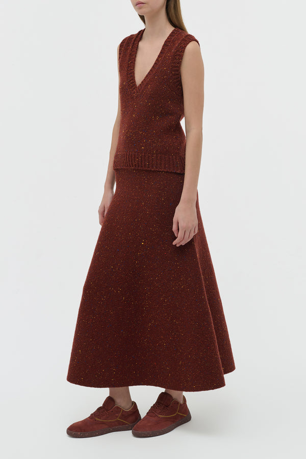 Gabriela Hearst Solomon Knit Vest In Burnt Sienna Multi Speckle Cashmere