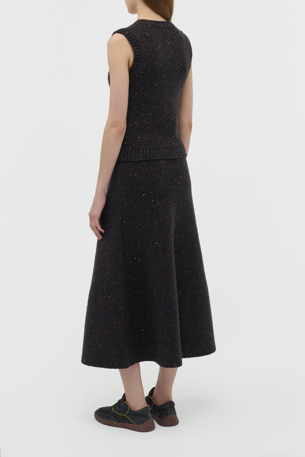 Gabriela Hearst Solomon Knit Vest In Charcoal Multi Speckle Cashmere