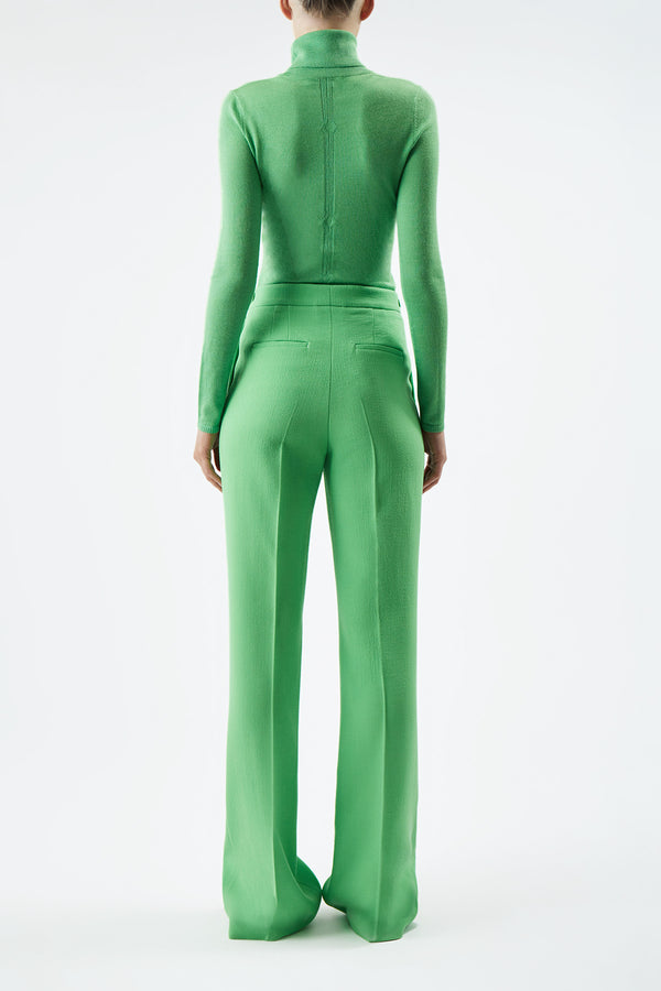 Gabriela Hearst Steinem Knit Turtleneck In Fluorescent Green Cashmere Silk