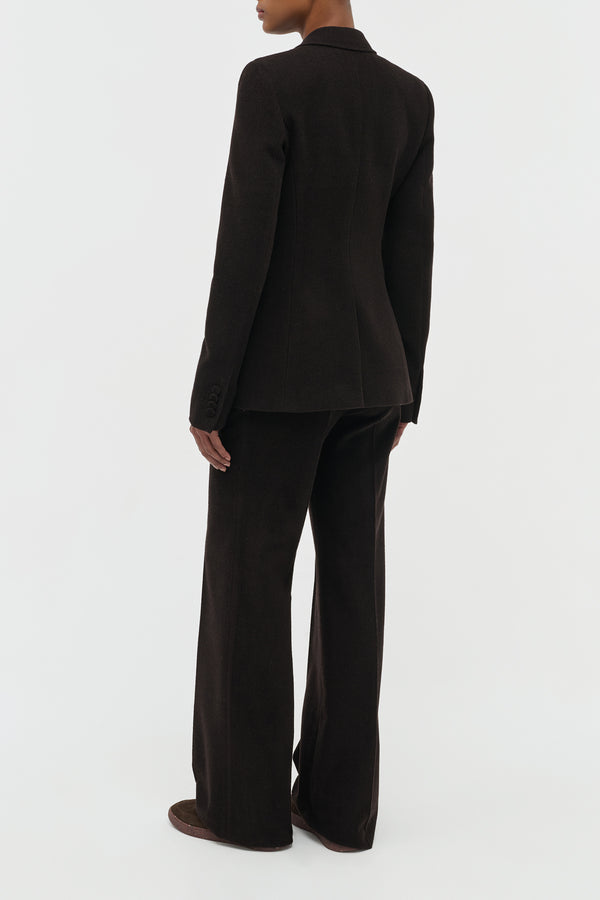 Gabriela Hearst Stephanie Blazer In Chocolate Fine Cashmere Corduroy