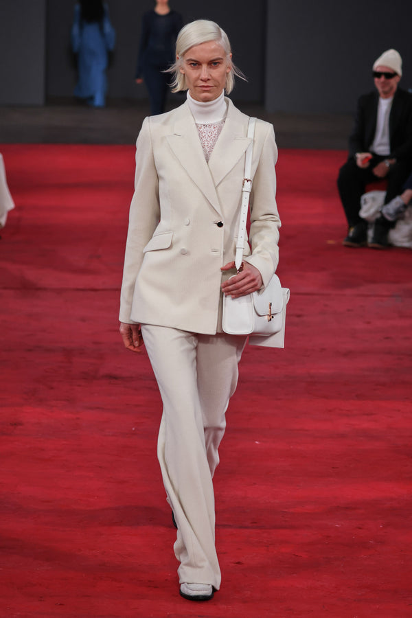 Gabriela Hearst Stephanie Blazer In Ivory Cashmere Corduroy