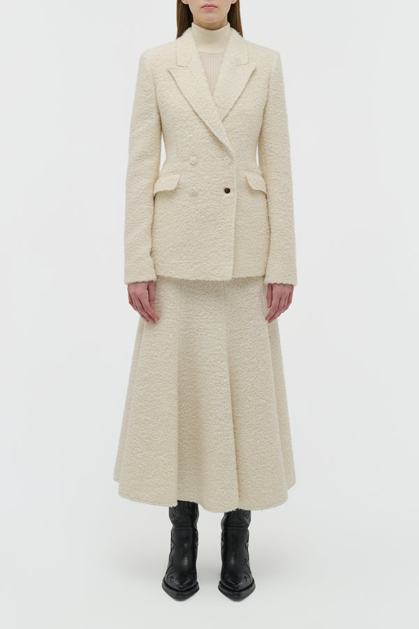 Gabriela Hearst Stephanie Blazer In Ivory Recycled Cashmere Boucle