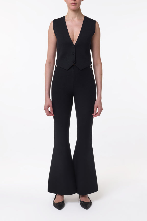 Gabriela Hearst Styx Knit Vest In Black Merino Wool Cashmere