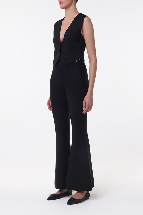 Gabriela Hearst Styx Knit Vest In Black Merino Wool Cashmere