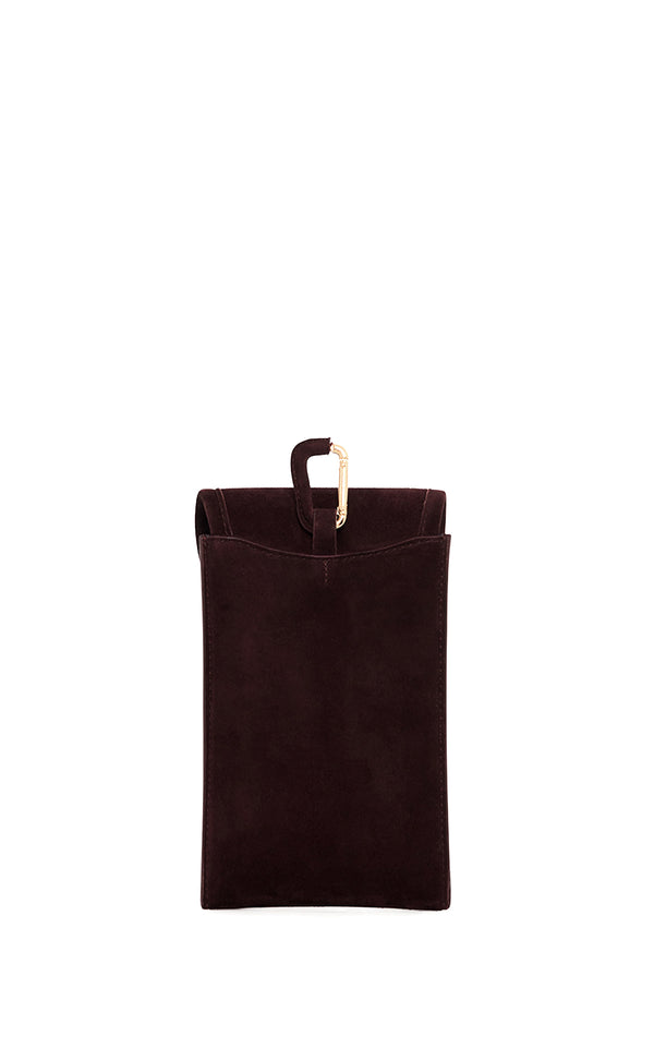 Gabriela Hearst Sunglasses Pouch In Dark Brown Suede