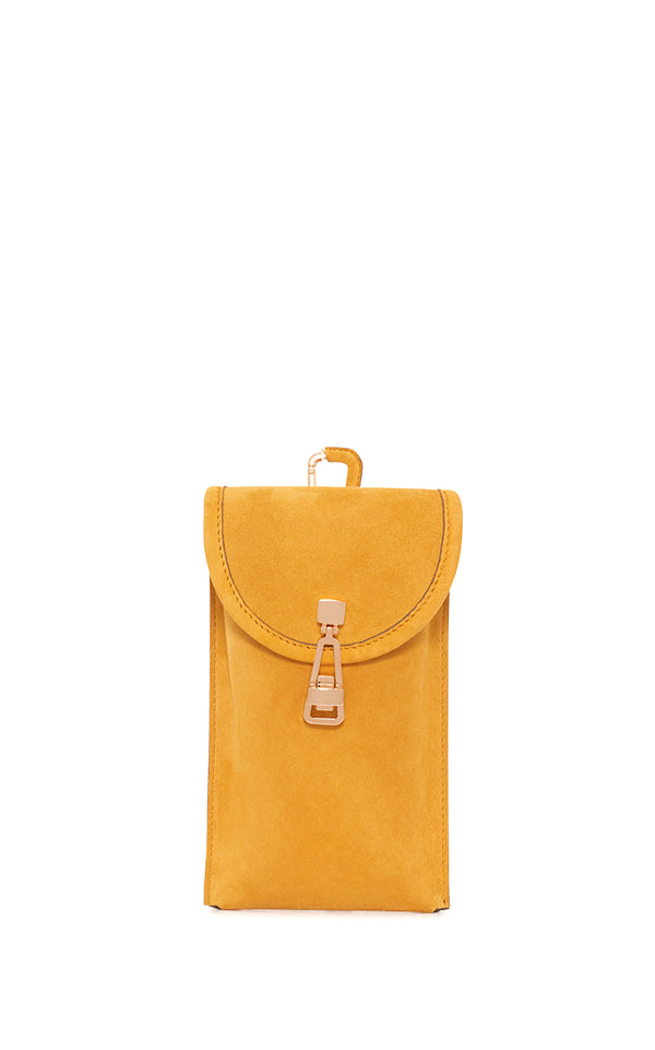 gabriela hearst Sunglasses Pouch in Golden Birch Suede