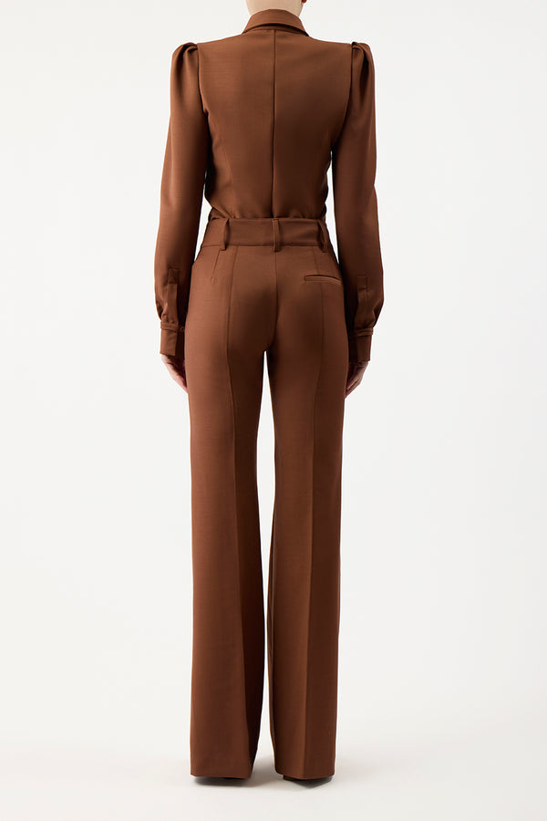 Gabriela Hearst Talbot Shirt In Cognac Sportswear Wool