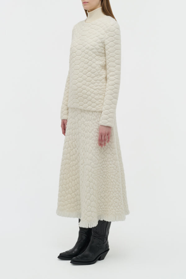 Gabriela Hearst Tansey Knit Sweater In Ivory Cashmere