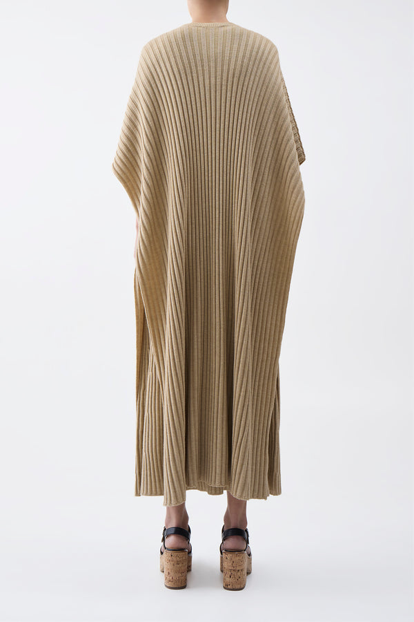 Gabriela Hearst Taos Knit Poncho In Hay Merino Wool Cashmere