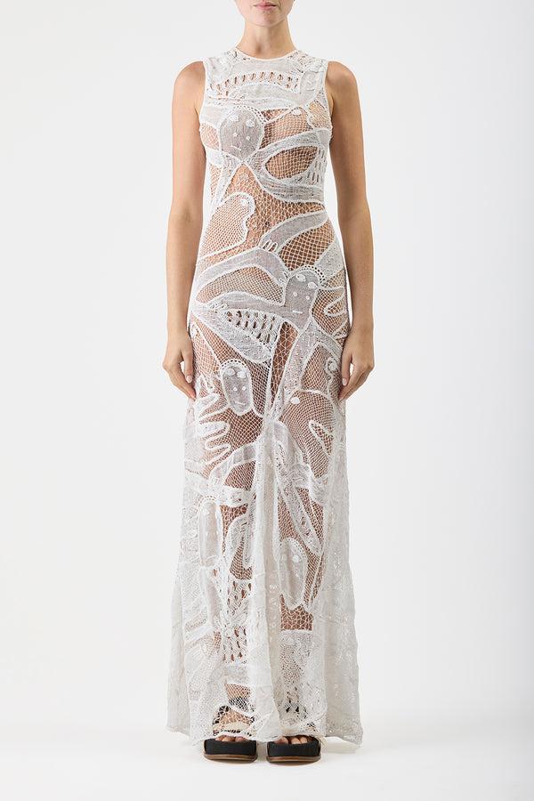 Gabriela Hearst Tati Crochet Maxi Dress In White Cotton