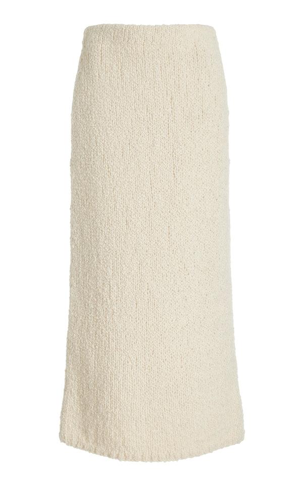 gabriela hearst Titan Knit Maxi Skirt in Ivory Cashmere Boucle
