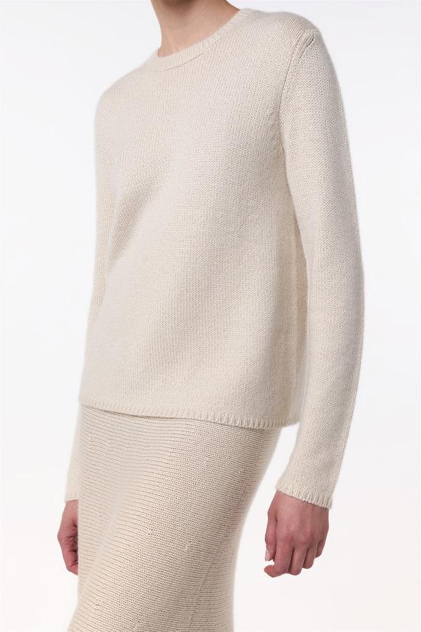 Gabriela Hearst Titus Knit Sweater In Ivory Cashmere
