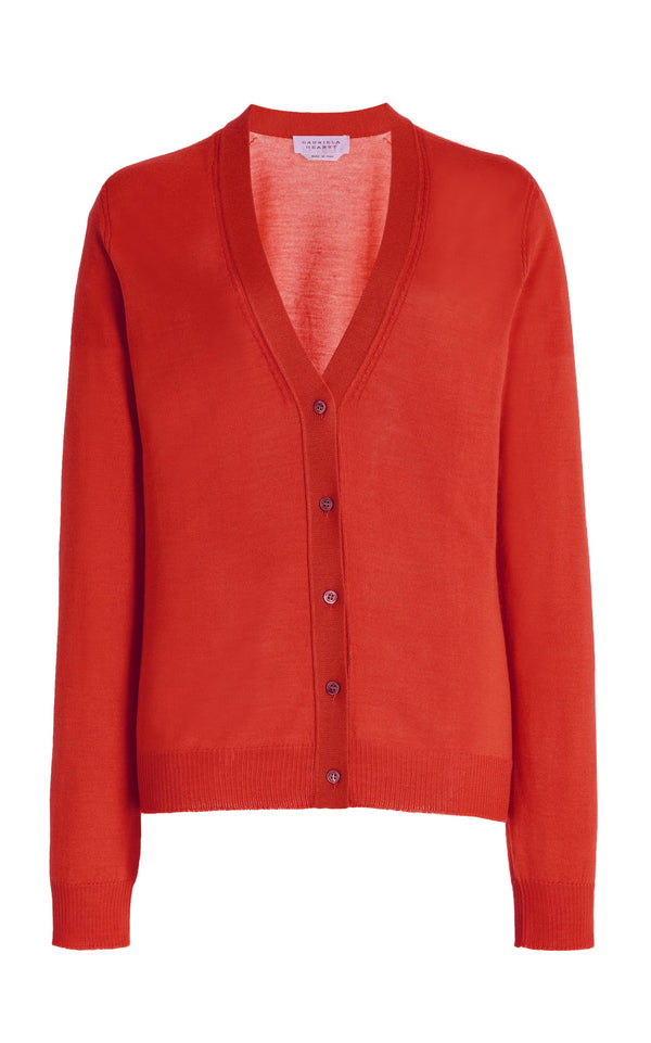 gabriela hearst Tori Knit Cardigan in Red Topaz Cashmere Silk gabriela hearst Tori Knit Cardigan in Red Topaz Cashmere Silk