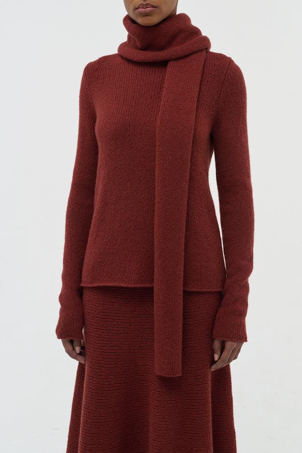 Gabriela Hearst Tulsi Knit Scarf In Burnt Sienna Cashmere