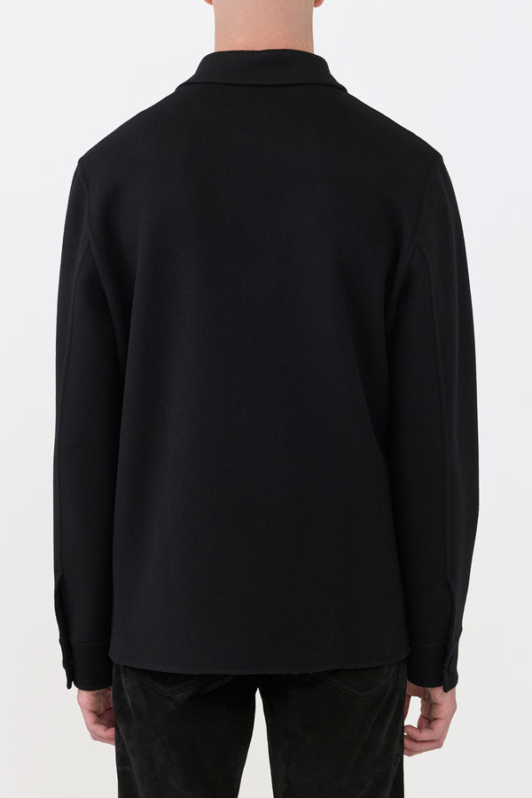 Gabriela Hearst Ulu Chore Jacket In Black Double Face Recycled Cashmere
