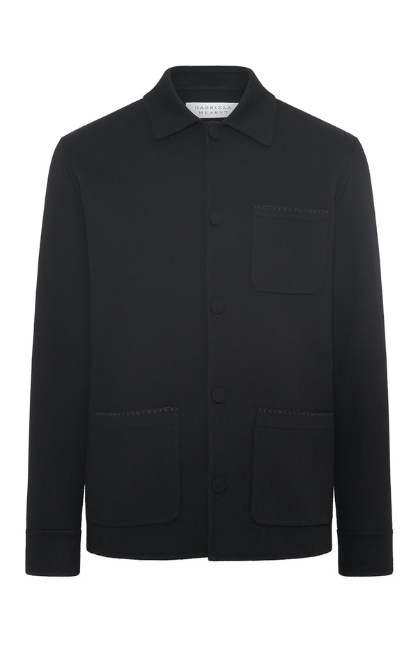 gabriela hearst Ulu Chore Jacket in Black Double Face Recycled Cashmere