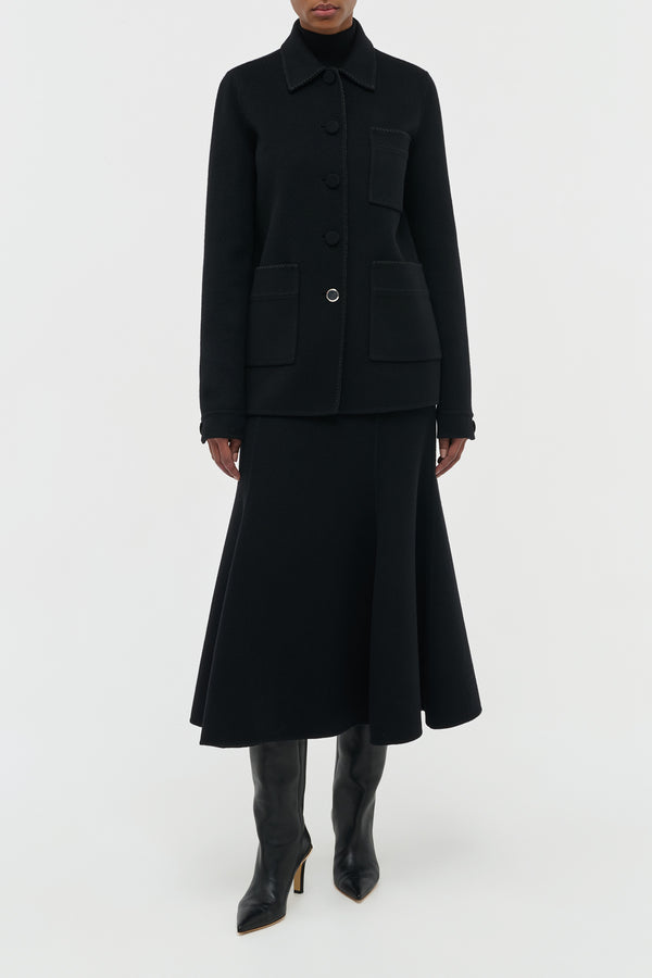 Gabriela Hearst Ulu Chore Jacket In Black Double-Face Recycled Cashmere