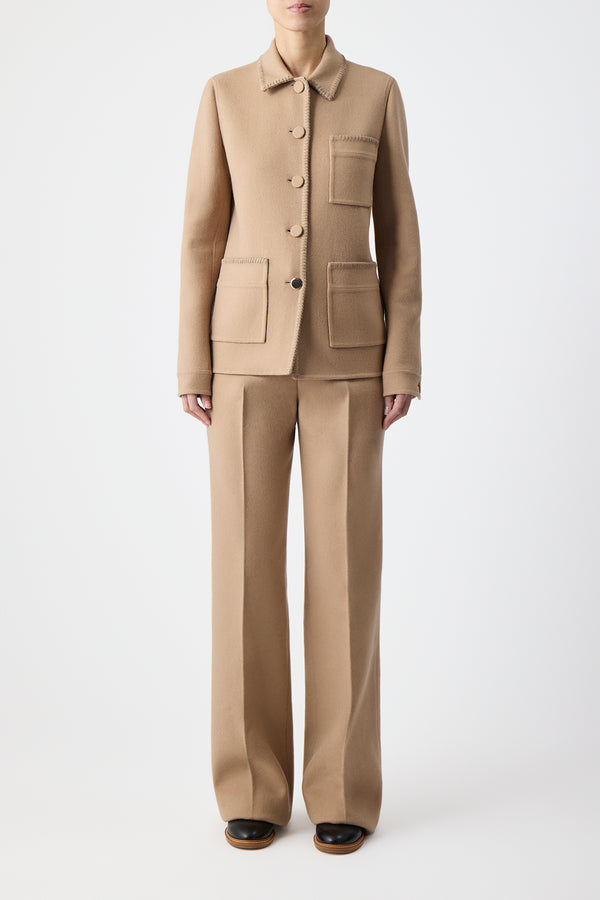Gabriela Hearst Ulu Chore Jacket In Camel Double-Face Recycled Cashmere