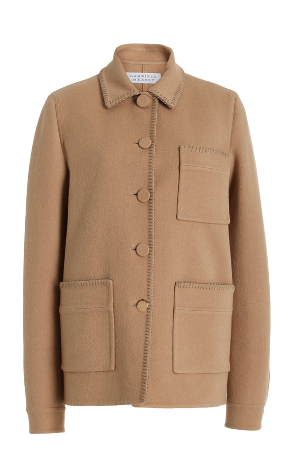 gabriela hearst Ulu Chore Jacket in Camel Double-Face Recycled Cashmere