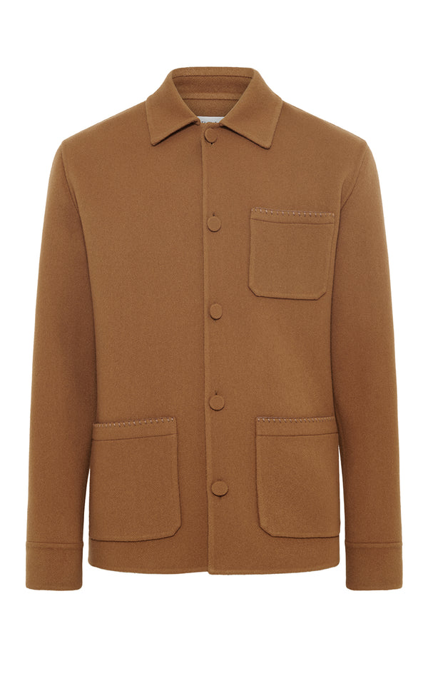 gabriela hearst Ulu Chore Jacket in Yellow Ochre Double-Face Recycled Cashmere