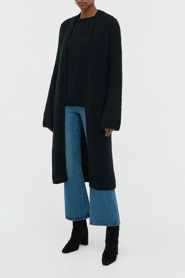 Gabriela Hearst Uxia Knit Cardigan In Black Cashmere Boucle