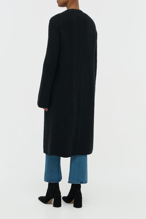 Gabriela Hearst Uxia Knit Cardigan In Black Cashmere Boucle