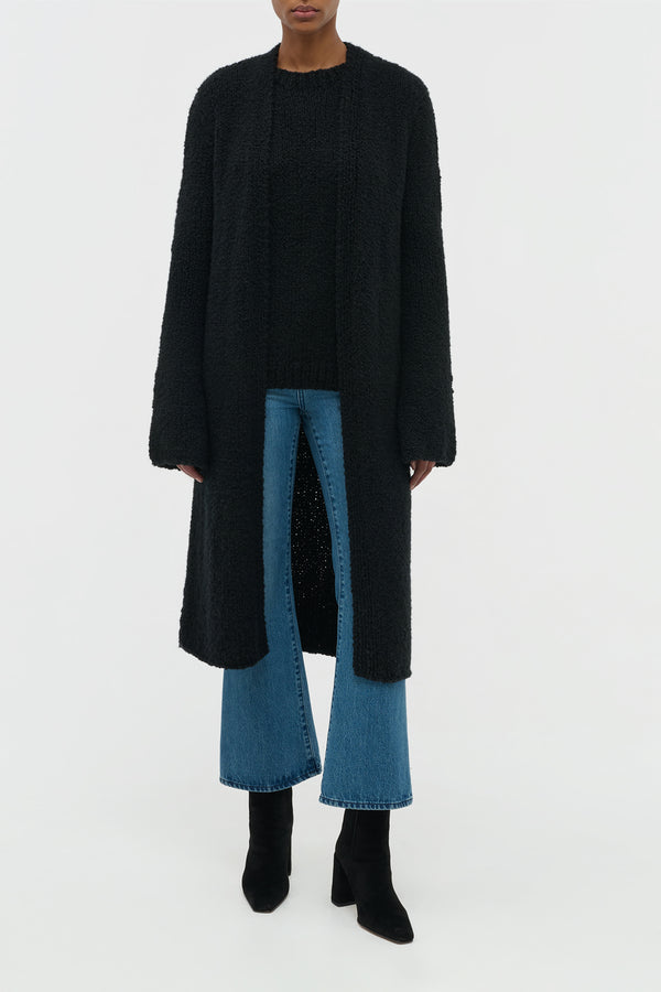 Gabriela Hearst Uxia Knit Cardigan In Black Cashmere Boucle