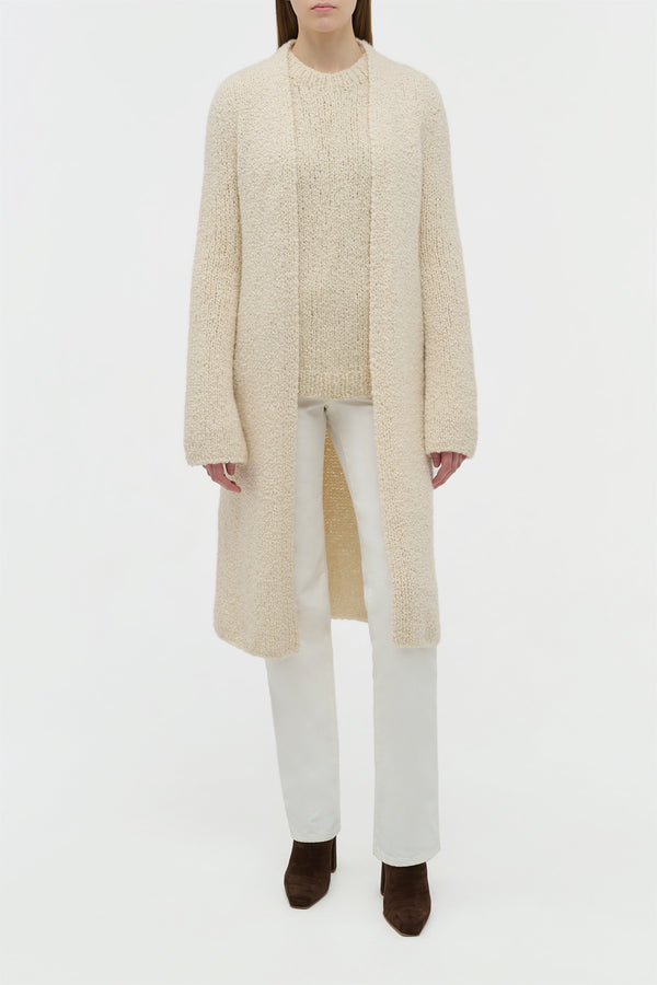 Gabriela Hearst Uxia Knit Cardigan In Ivory Cashmere Boucle