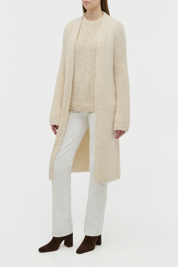 Gabriela Hearst Uxia Knit Cardigan In Ivory Cashmere Boucle