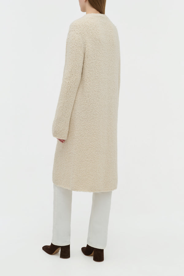 Gabriela Hearst Uxia Knit Cardigan In Ivory Cashmere Boucle