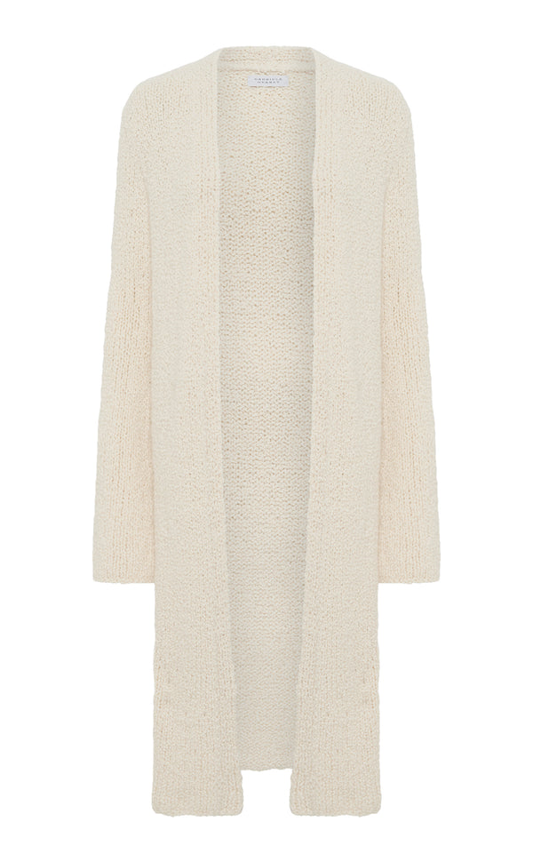 gabriela hearst Uxia Knit Cardigan in Ivory Cashmere Boucle