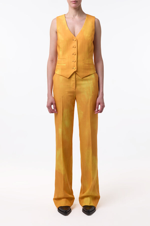 Gabriela Hearst Vesta Flare Pant In Cadmium Yellow Virgin Wool