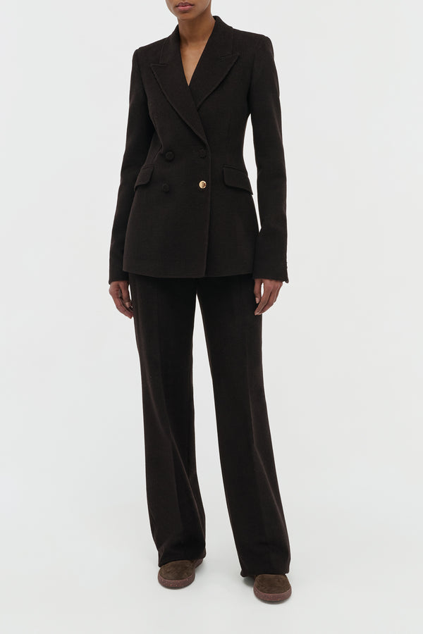 Gabriela Hearst Vesta Pant In Chocolate Fine Cashmere Corduroy