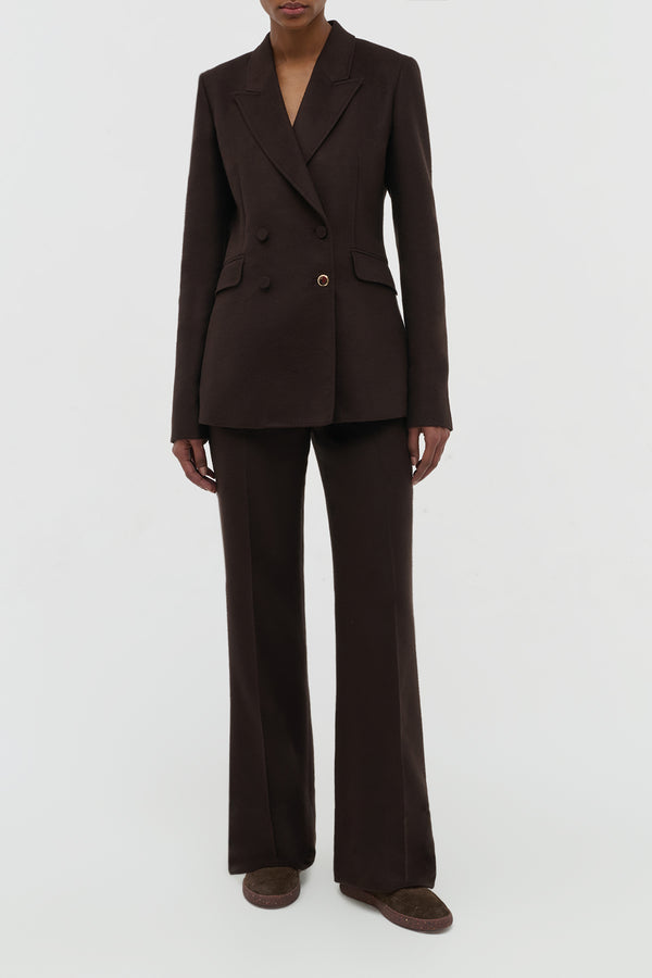 Gabriela Hearst Vesta Pant In Chocolate Winter Silk