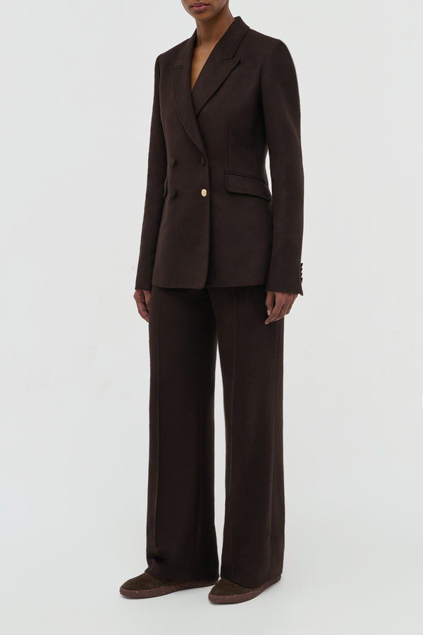 Gabriela Hearst Vesta Pant In Chocolate Winter Silk