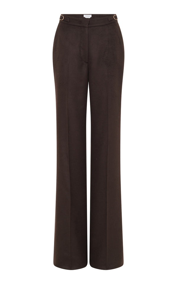 gabriela hearst Vesta Pant in Chocolate Winter Silk