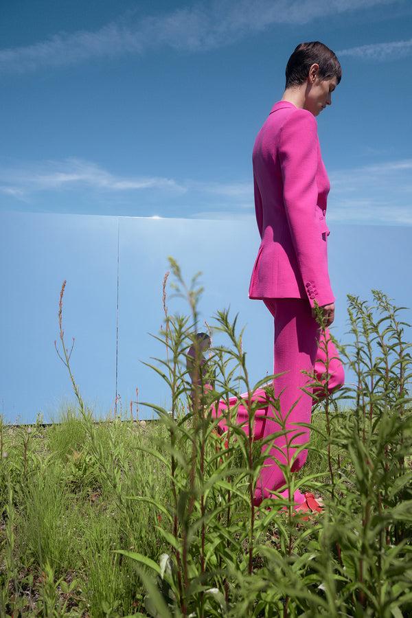 Gabriela Hearst Vesta Pant In Fuchsia Virgin Wool Crepe