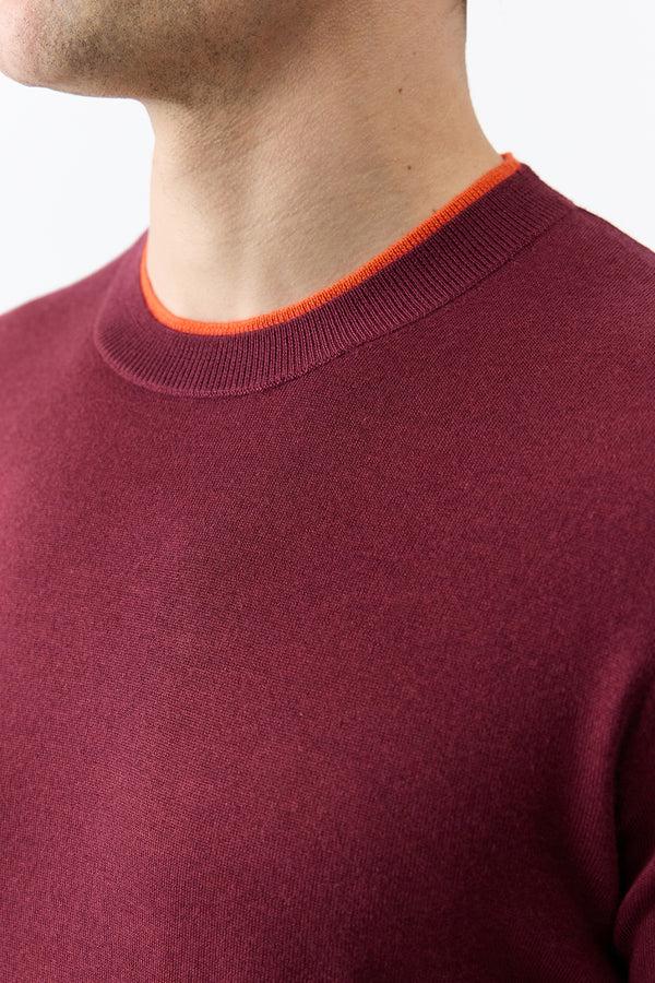Gabriela Hearst Wells Knit Sweater In Bordeaux & Spice Cashmere Silk