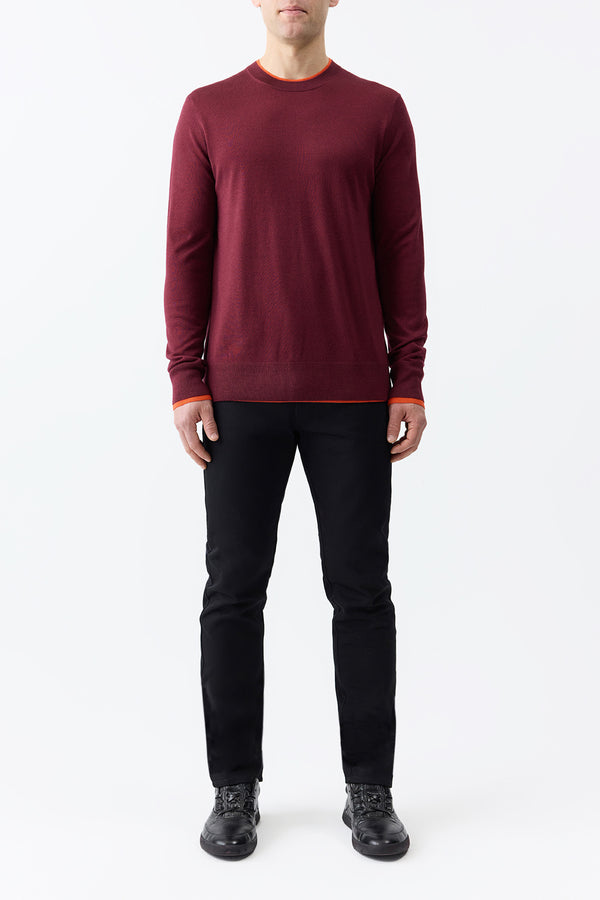 Gabriela Hearst Wells Knit Sweater In Bordeaux & Spice Cashmere Silk