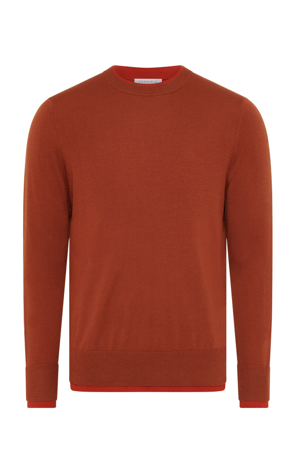 gabriela hearst Wells Knit Sweater in Rust & Antelope Orange Cashmere Silk