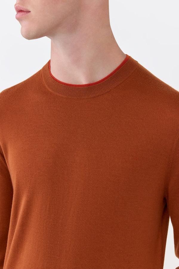 Gabriela Hearst Wells Knit Sweater In Rust & Antelope Orange Cashmere Silk