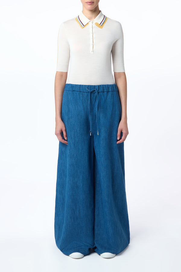 Gabriela Hearst Wendelyn Knit Short Sleeve Polo In Ivory Multi Cashmere Silk