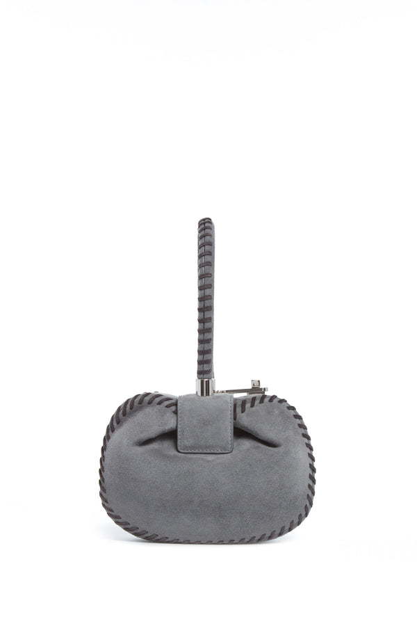 Gabriela Hearst Whipstitch Demi Bag In Charcoal Suede