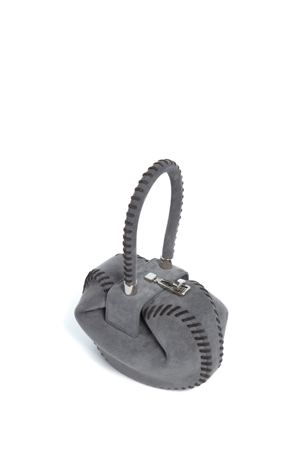 Gabriela Hearst Whipstitch Demi Bag In Charcoal Suede
