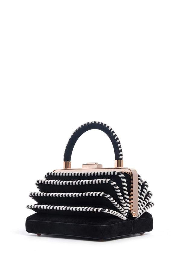 gabriela hearst Whipstitch Diana Bag in Black Suede