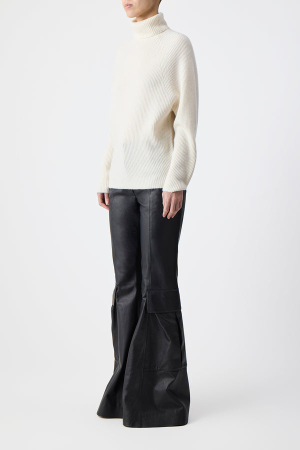 Gabriela Hearst Wigman Knit Turtleneck Sweater In Ivory Cashmere