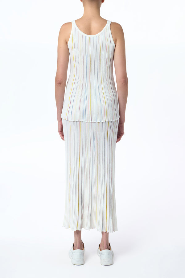 Gabriela Hearst Yara Pinstripe Knit Tank Top In Ivory Multi Merino Wool