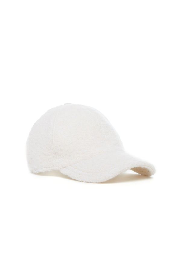 gabriela hearst Zed Baseball Hat in Ivory Cashmere Boucle