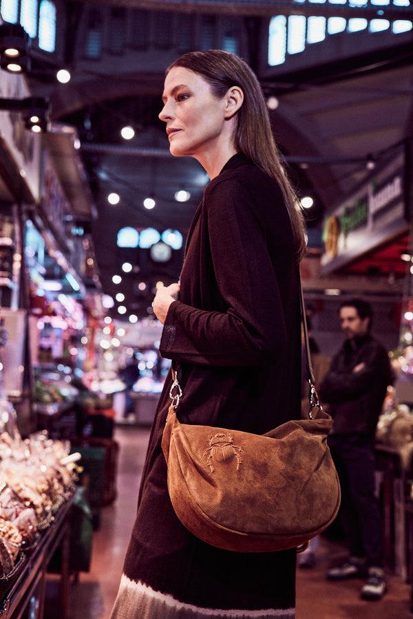Gabriele Frantzen Belt Bag XXL - Scarabmotive Cognac Suede